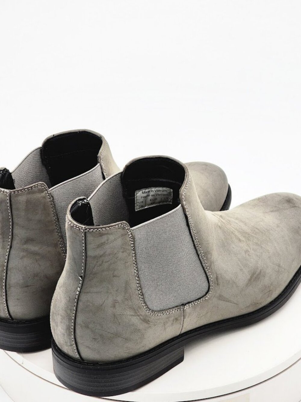 Madden Maxxin Gray Suede Chelsea Boots Men’s Size 12 Ortholite Ankle Boots - Picture 4 of 14